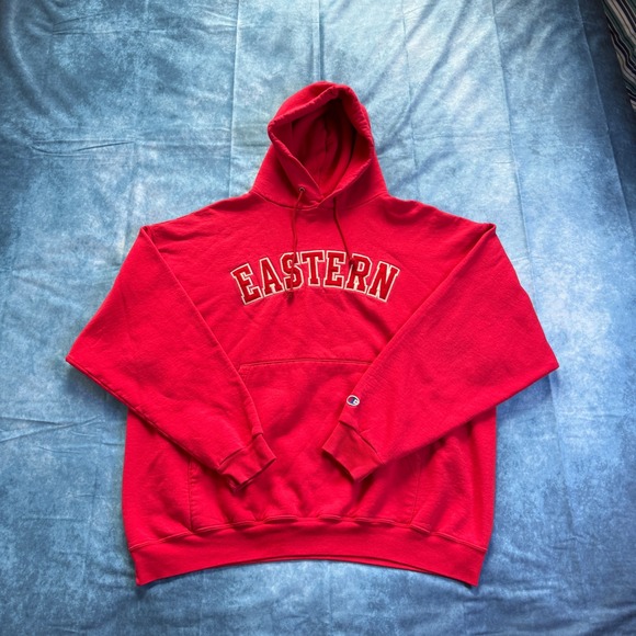 Champion Other - Y2K Champion Eastern College Hoodie Red Pullover Sweatshirt XL USA Style